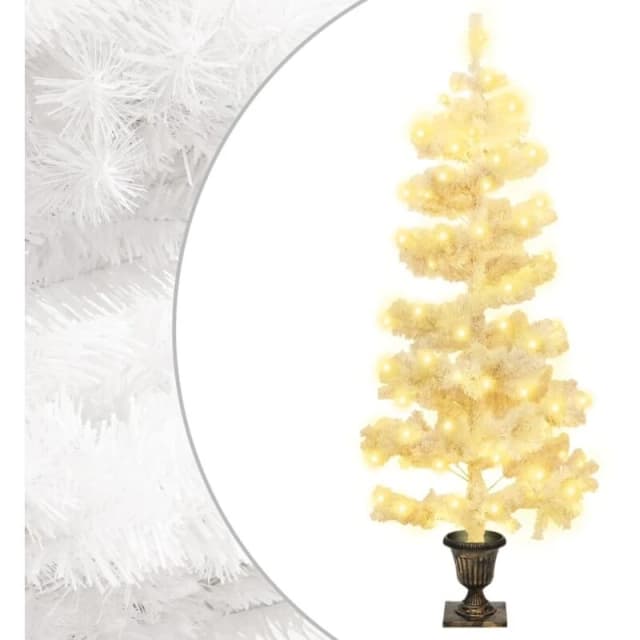 VIDAXL Swirl Pre-lit Christmas Tree with Pot White 120cm PVC vidaXL 8720287021223