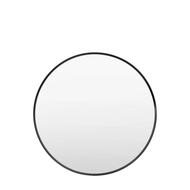 Gallery Holworth Round Mirror, 60x60cm, Black
