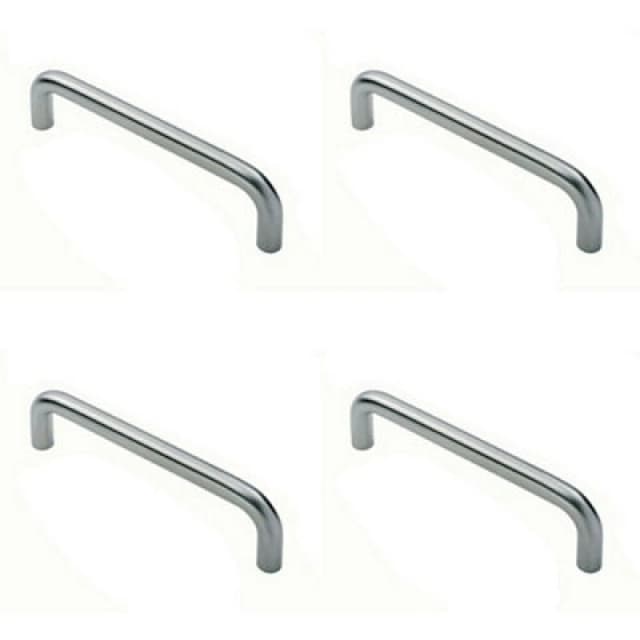 Loops 4x Round D Bar Pull Handle 22mm Dia 150mm Fixing Centres Satin Stainless Steel Metallics unisex