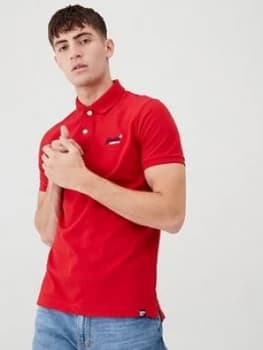 Superdry Classic Pique Short Sleeved Polo Shirt - Red, Size 2XL, Men