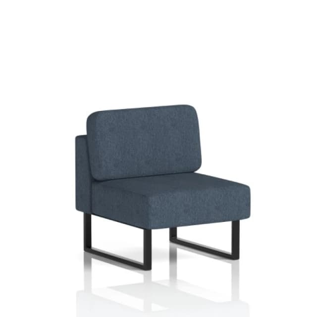 Brixworth Modular Seating Central Unit with Black in Rivet Fabric - Crucible