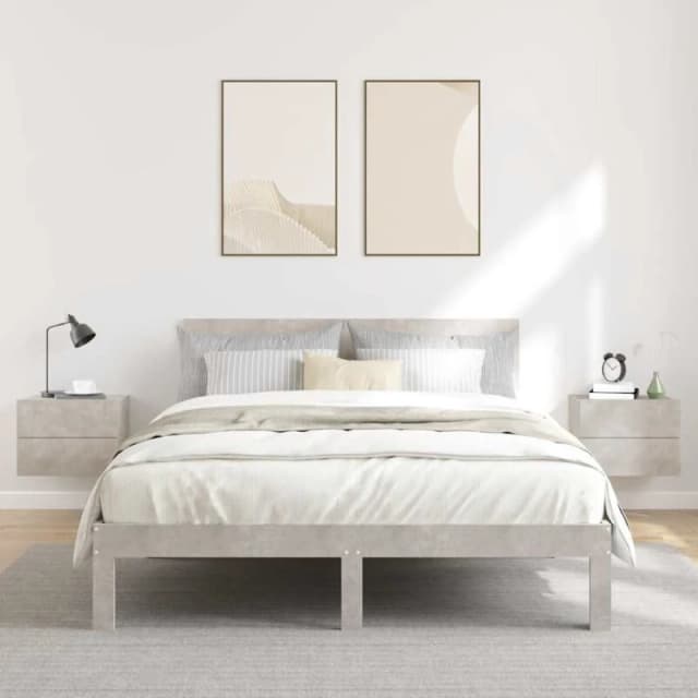 VIDAXL Bedside Cabinets 2 pcs Concrete Grey 40x30x30cm Engineered Wood Vidaxl 8719883816579