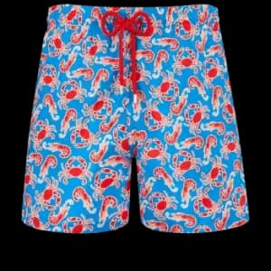 Men Swim Shorts Ultra-light And Packable Crabs & Shrimps - Mahina - Blue - Size XL - Vilebrequin