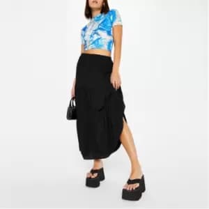I Saw It First Tiered Frill Detail Maxi Skirt - Black