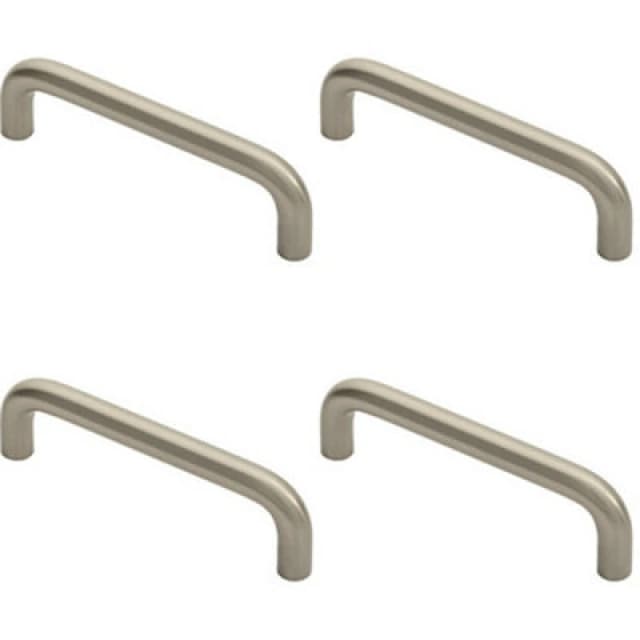 Loops 4x Round D Bar Cabinet Pull Handle 106 x 10mm 96mm Fixing Centres Satin Nickel Metallics unisex