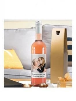 Personalised Message & Photo Rose Wine