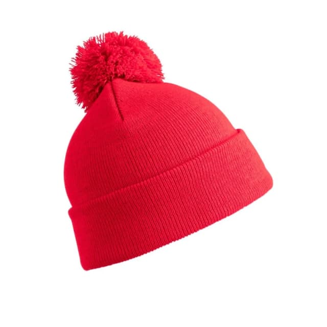 Result Pom Pom Beanie in Red Red Unisex One Size