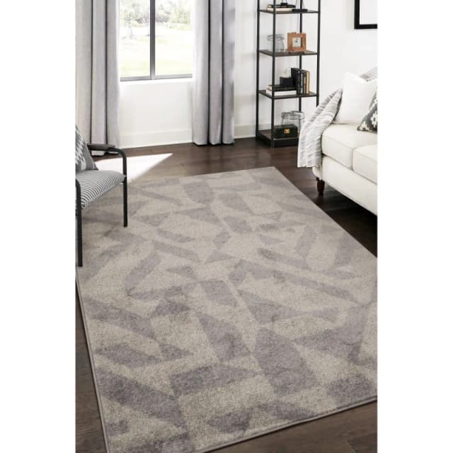 Homemaker Juno Geometric Rug Grey Persian Rugs 120x170cm Grey 72586002125