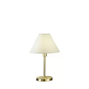 Hilton Lifestyle Fabric Tapered Shade Table Light Brass, 1x E27
