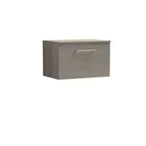 Nuie Arno 600mm Wall Hung 1 Drawer Vanity & Worktop Solace Oak