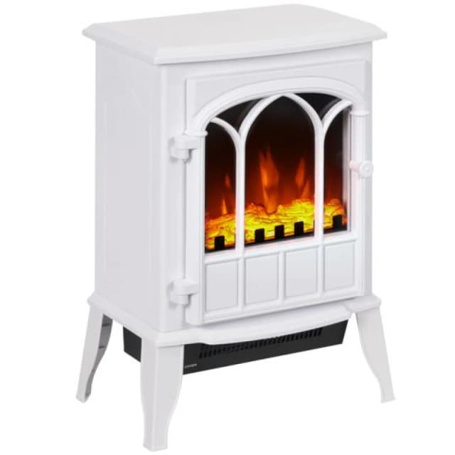 Homcom Electric Stove Heater LED Flame Effect 1000W/2000W, White 820-127V70WT