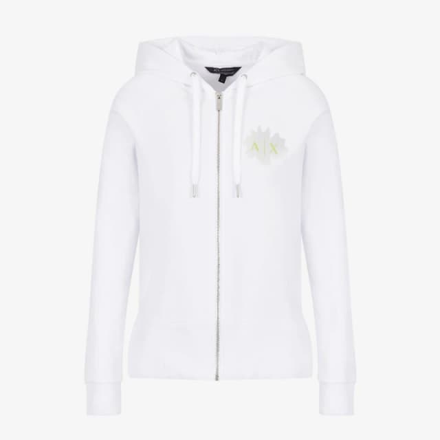 Armani Exchange Full-Zip Hoodie - White Female XS