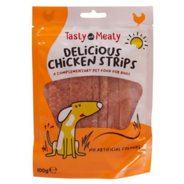 Tasty & Meaty Chicken Strips 100G (Pack Of 16)