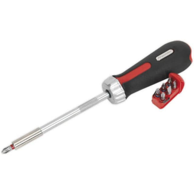 Loops 8 PACK Fine Tooth Ratchet Screwdriver Set - S2 Steel Bits - Integral Storage Metallics