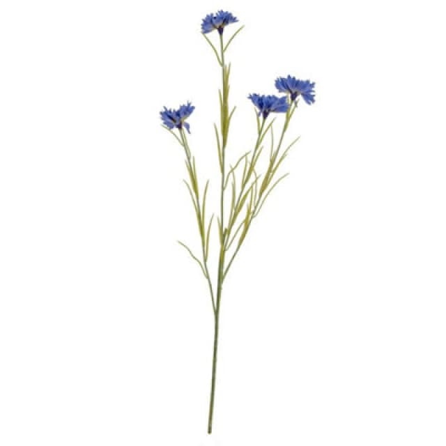 Hill Interiors Cornflower Stem Artificial Flower - Plastic - L20 X W20 X H77cm - Blue