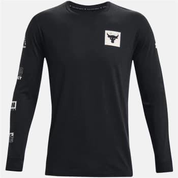Under Armour Project Rock Bull Long Sleeve T Shirt - Black/White