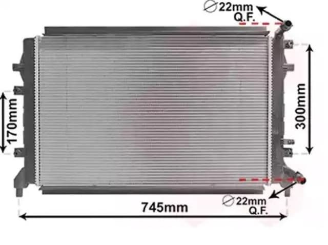 VAN WEZEL 58012715 Engine radiator Aluminium, Brazed cooling fins Radiator,engine cooling (470)