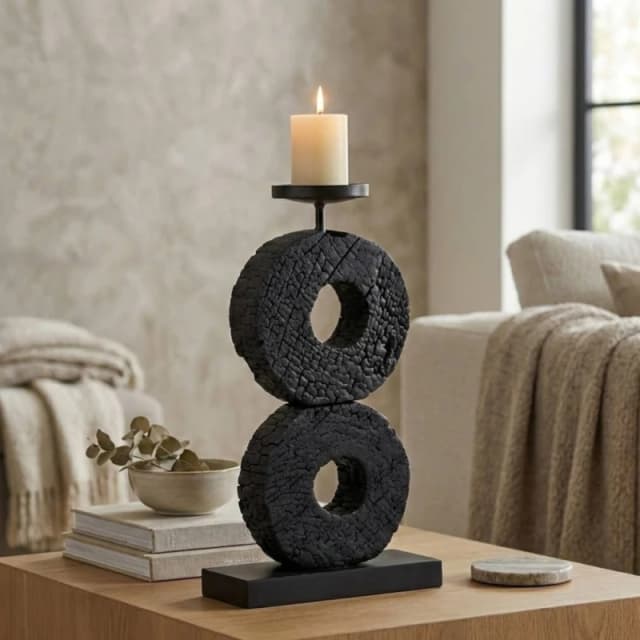 Garden Greatness Fidel Tiered Charred Candle Holder Size: 1 Pack Multicolor Unisex 1 Pack