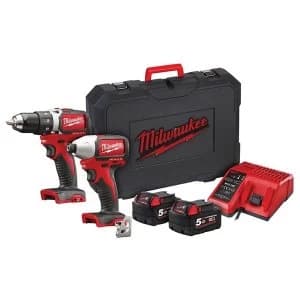 Milwaukee Power Tools M18 BLPP2A2 Brushless Twin Pack 18V 2 x 5.0Ah Li-ion