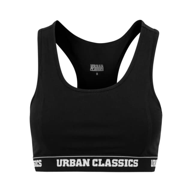 Urban Classics Woman's Urban Classic GT logo bra Noir Female 4XL
