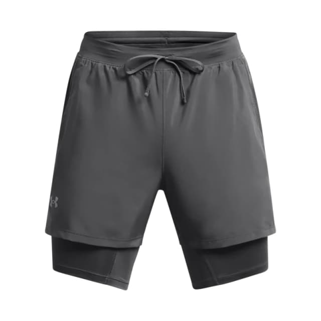 Under Armour UA Launch 2-in-1 7 Shorts Mens Pitch Grey male L
