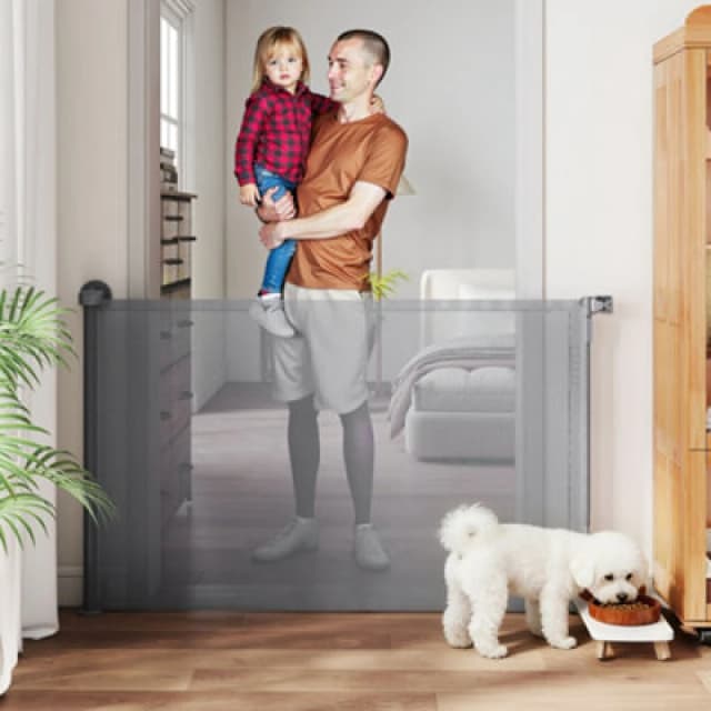 Pawhut Stair Gate For Dogs, Pet Gate, Extends To 140 Cm Wide & 93cm Tall