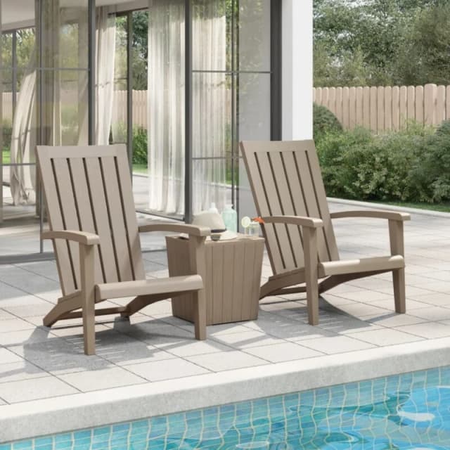 VIDAXL Vidaxl - Garden Adirondack Chairs 2 pcs Light Brown Polypropylene 8720845789633