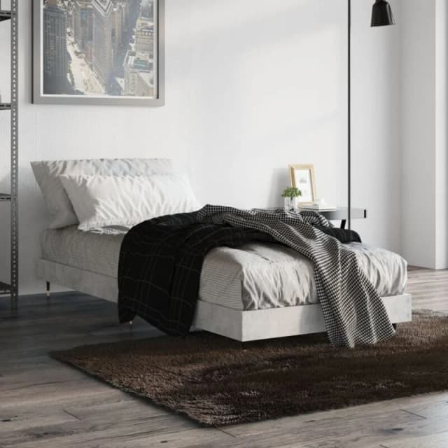 VIDAXL Bed Frame without Mattress Concrete Grey 75x190cm Small Single Vidaxl 8720845796945