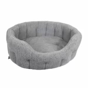 P&L Oval Sherpa Fleece Dog Bed Medium