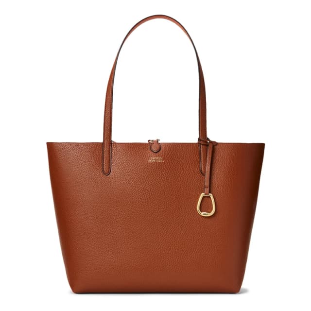Lauren by Ralph Lauren Womens Reversible Leather Tote Bag LaurenTan/Orang female One Size
