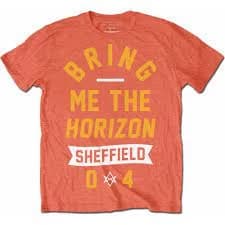 Bring Me The Horizon - Big Text Unisex Small T-Shirt - Orange