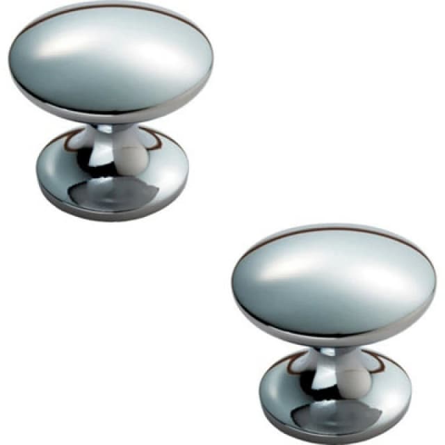 Loops 2x Fingertip Cabinet Door Knob 30mm Diameter Polished Chrome Cupboard Handle Multi unisex