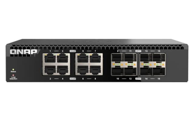 QNAP QNAP QSW-3216R-8S8T network switch Unmanaged L2 10G Ethernet (100/1000/10000) Black QSW-3216R-8S8T