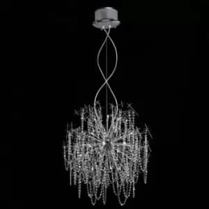 Diyas - Lexi pendant lamp 22 polished chrome/crystal bulbs