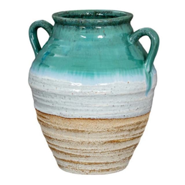 Hill Interiors Fen Amphora Vase - Ceramic - L35 X W35 X H38cm - White