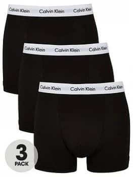 Calvin Klein Mens 3 Pack Trunk Boxer Shorts - Black - S