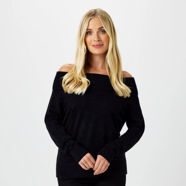 Biba Biba Knitted Bardot Jumper - Black 10
