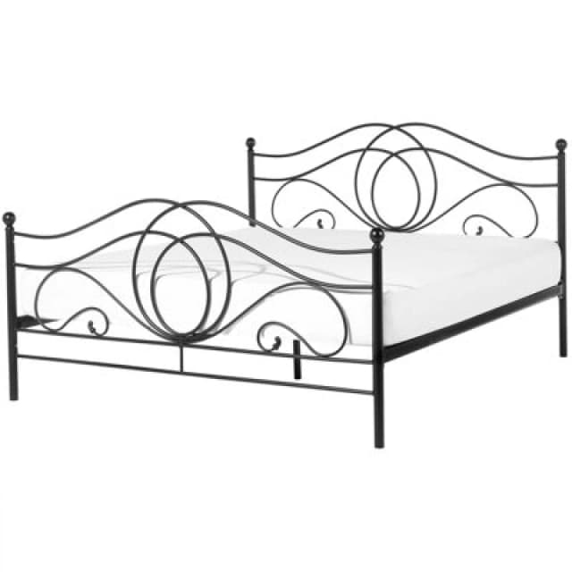 Beliani Bed Metal Lyra 160 X 200 Cm (Eu King Size) Black