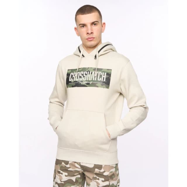 Crosshatch Crosshatch Men Camtort Hoodie in Light Stone Size: X-Large Light Stone XL Male 5059294668781
