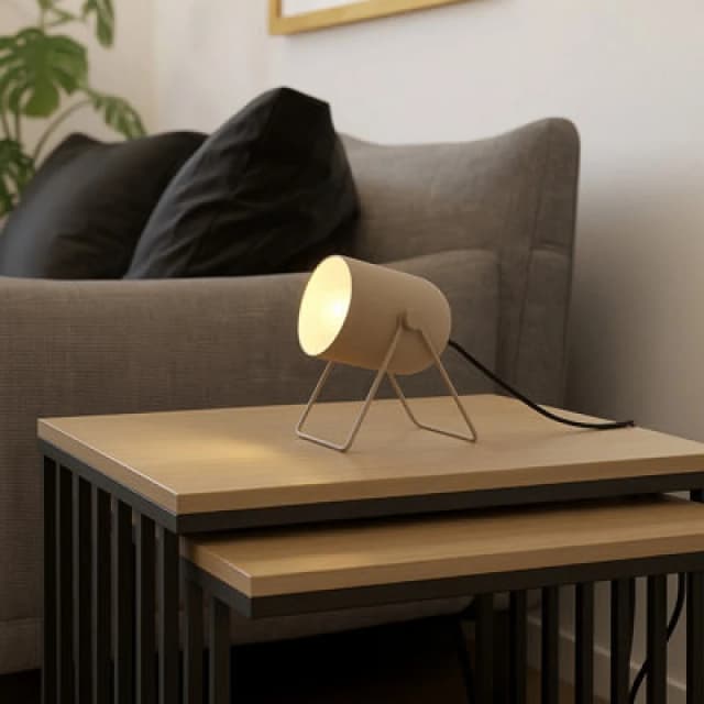 Eglo Tilston Steel Minimalist Desk Lamp, Sandy