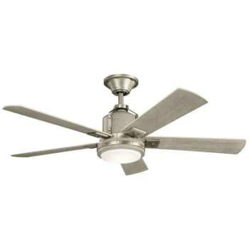 Kichler Colerne 5 Blade 132cm Ceiling Fan with LED Light Brushed Nickel Remote Control - Elstead