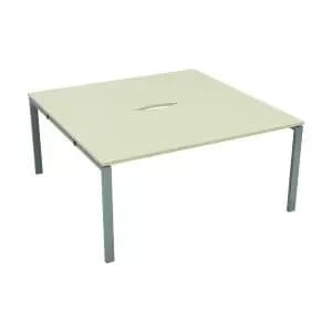 Jemini 2 Person Extension Bench Desk 1200x1600x730mm MapleWhite