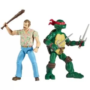 Playmates Teenage Mutant Ninja Turtles x Stranger Things Raphael v Hopper Action Figure 2 Pack