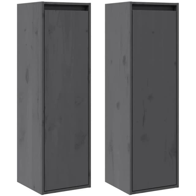 VIDAXL Vidaxl - Wall Cabinets 2 pcs Grey 30x30x100cm Solid Pinewood 813510