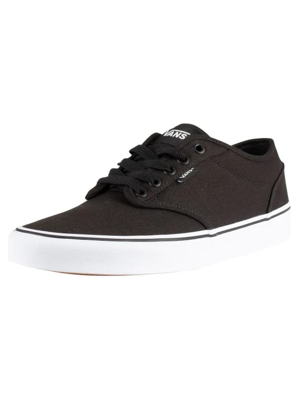 (10, Black/White) Vans Mens Atwood Low Top Casual Canvas Trainers Sneakers Shoes