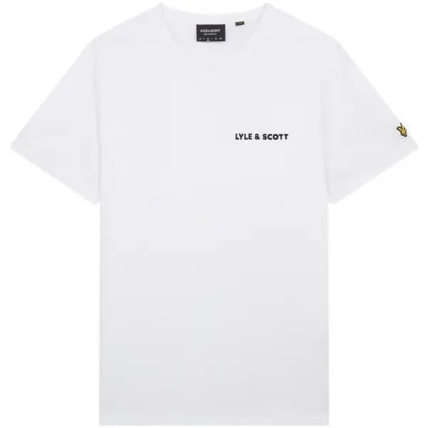 Lyle & Scott White Flocked Logo T-Shirt