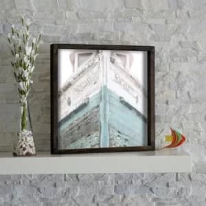 KZM239 Brown White Mint Grey Decorative Framed MDF Painting