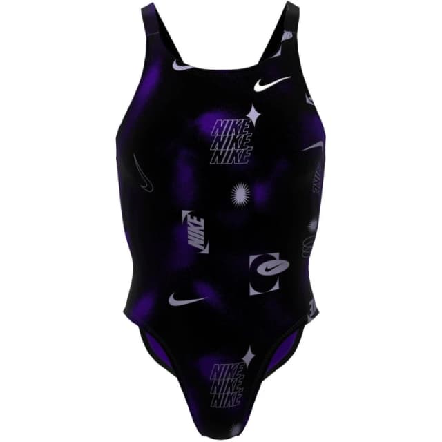 Nike HydraStrong Multi Print Fastback One Piece Black/Purple female 8 (XS)