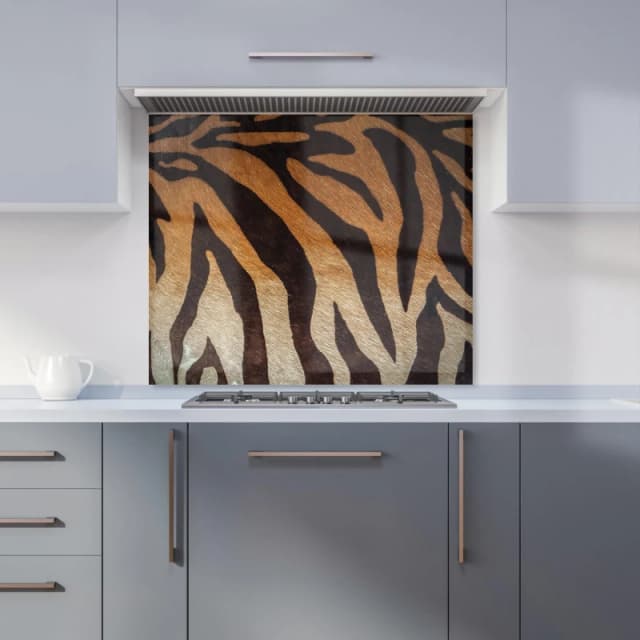 Warren Reed - Designer Tiger Skin Print Kitchen Splashback in Brown Size: 700mm x 650mm Brown Unisex 700mm x 650mm