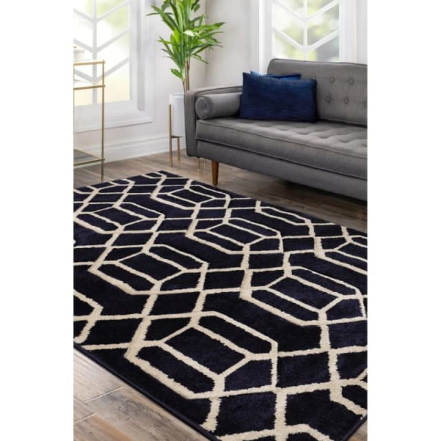 Homemaker Newport Lattice Geometric Runner Navy - Homemaker - Size: 60X200 Navy 60X200 HR97503